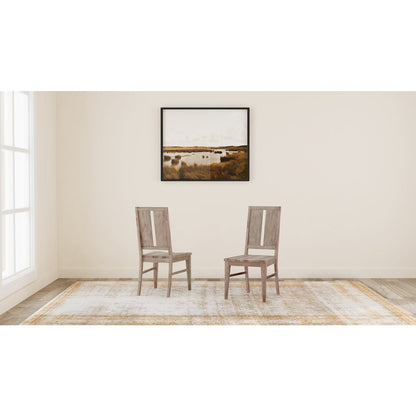 Casual Loft Panel Back Chair with Wood Seat (2 pack), Roasted Hazelnut