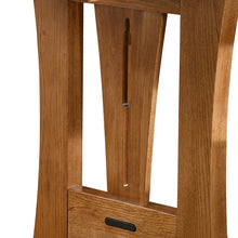 96" Trestle Table with Two (2) 18" Self-Storing Leaves, Warm Amber Finish
