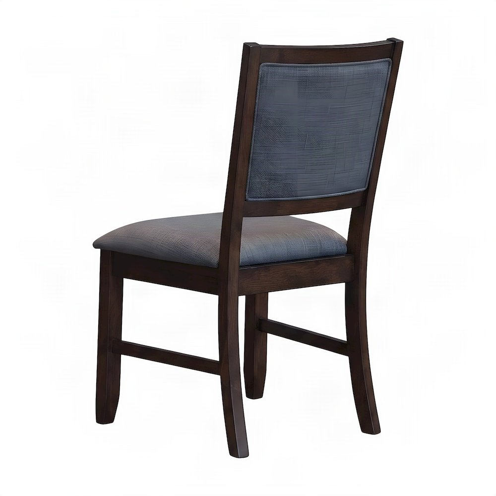 Solid Rubberwood Fabric-Upholstered Dining Side Chairs, Set of 2, Falcon Brown