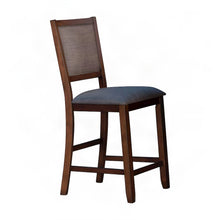 Solid Wood Fabric-Upholstered Counter Height Bar Stools, Set of 2, Falcon Brown