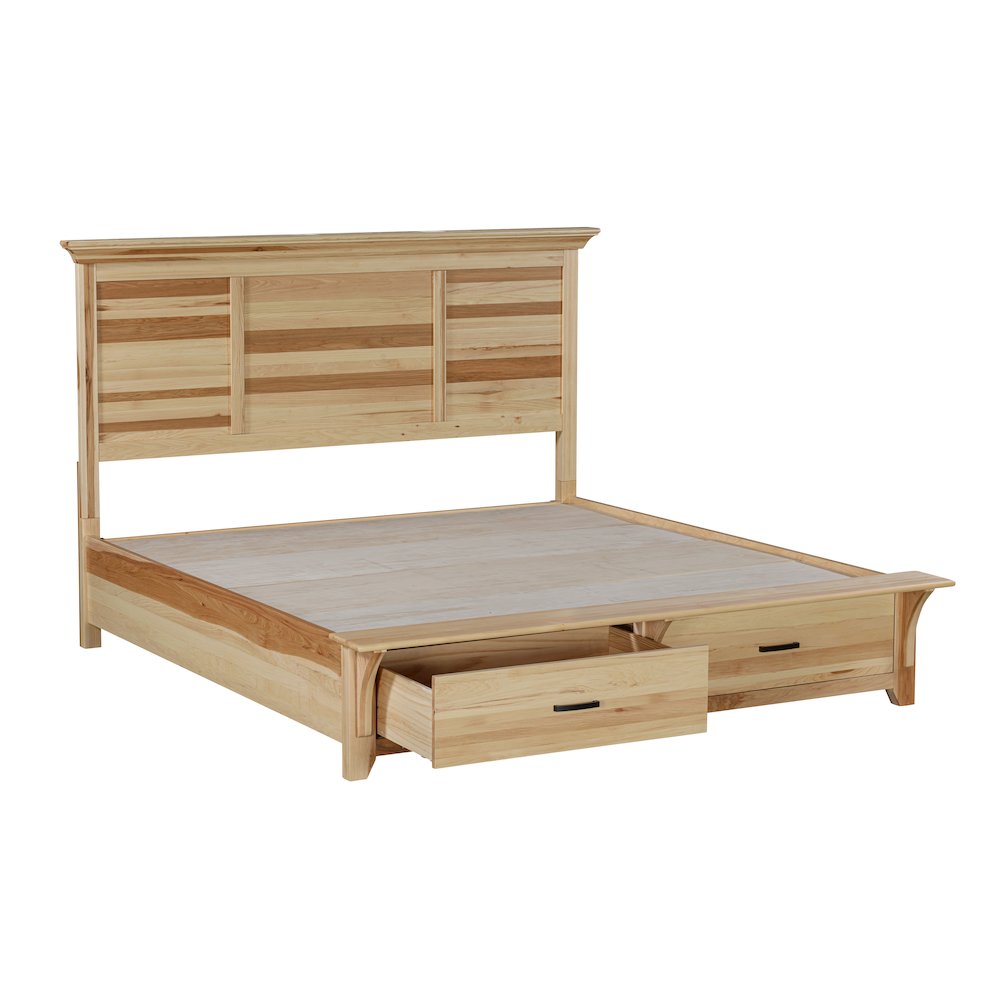 Gallagher Queen Storage Bed, Natural Hickory