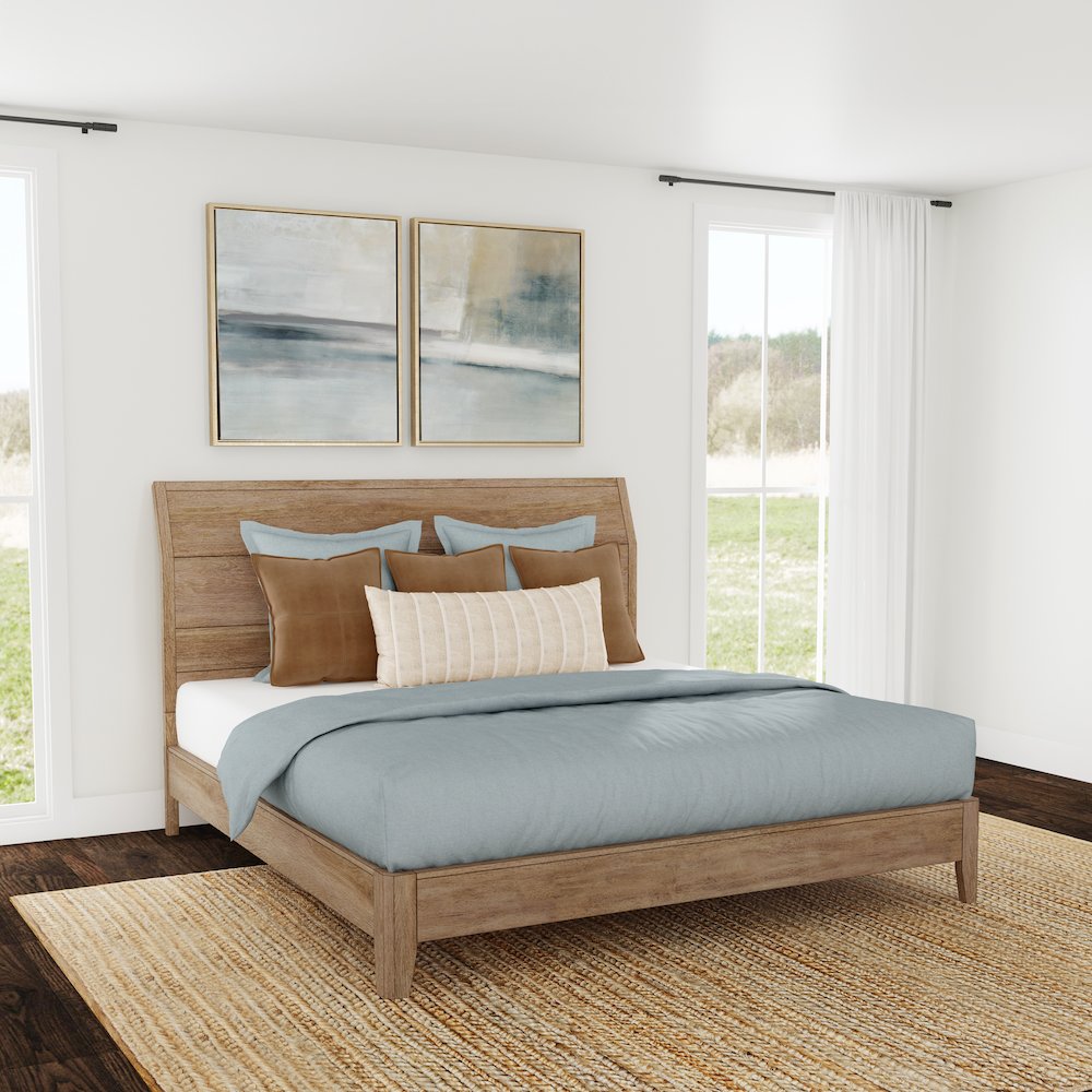 Geo Heights Queen Panel Bed, Butterscotch