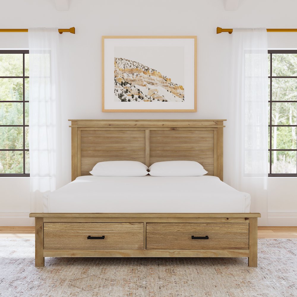 Glacier Point King Storage Bed, Golden Java Finish