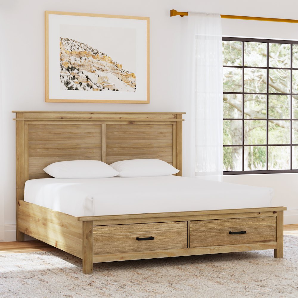 Glacier Point King Storage Bed, Golden Java Finish