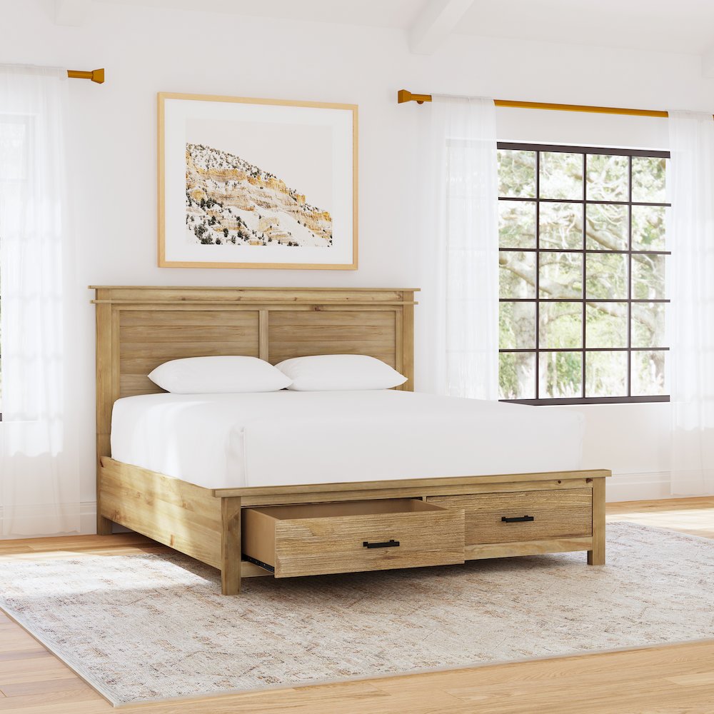 Glacier Point King Storage Bed, Golden Java Finish