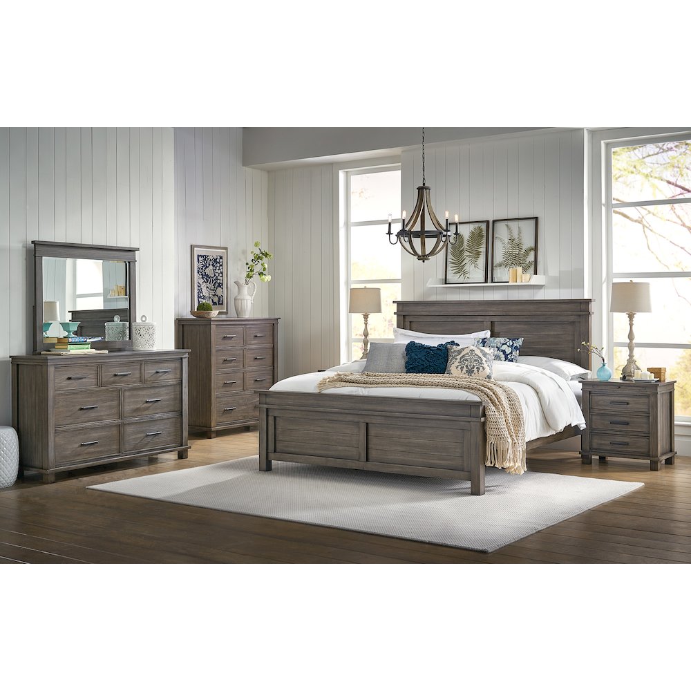 Glacier Point King Panel Bed, Graystone Finish