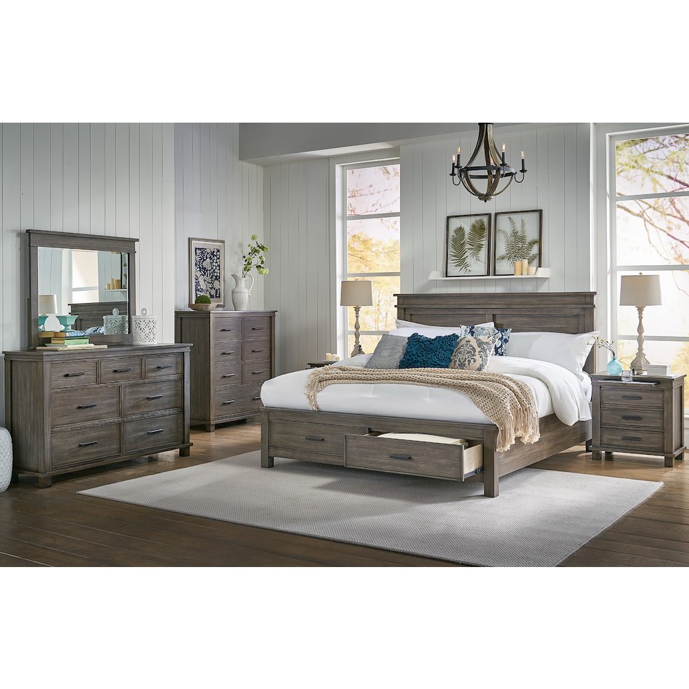 Glacier Point King Storage Bed, Graystone Finish