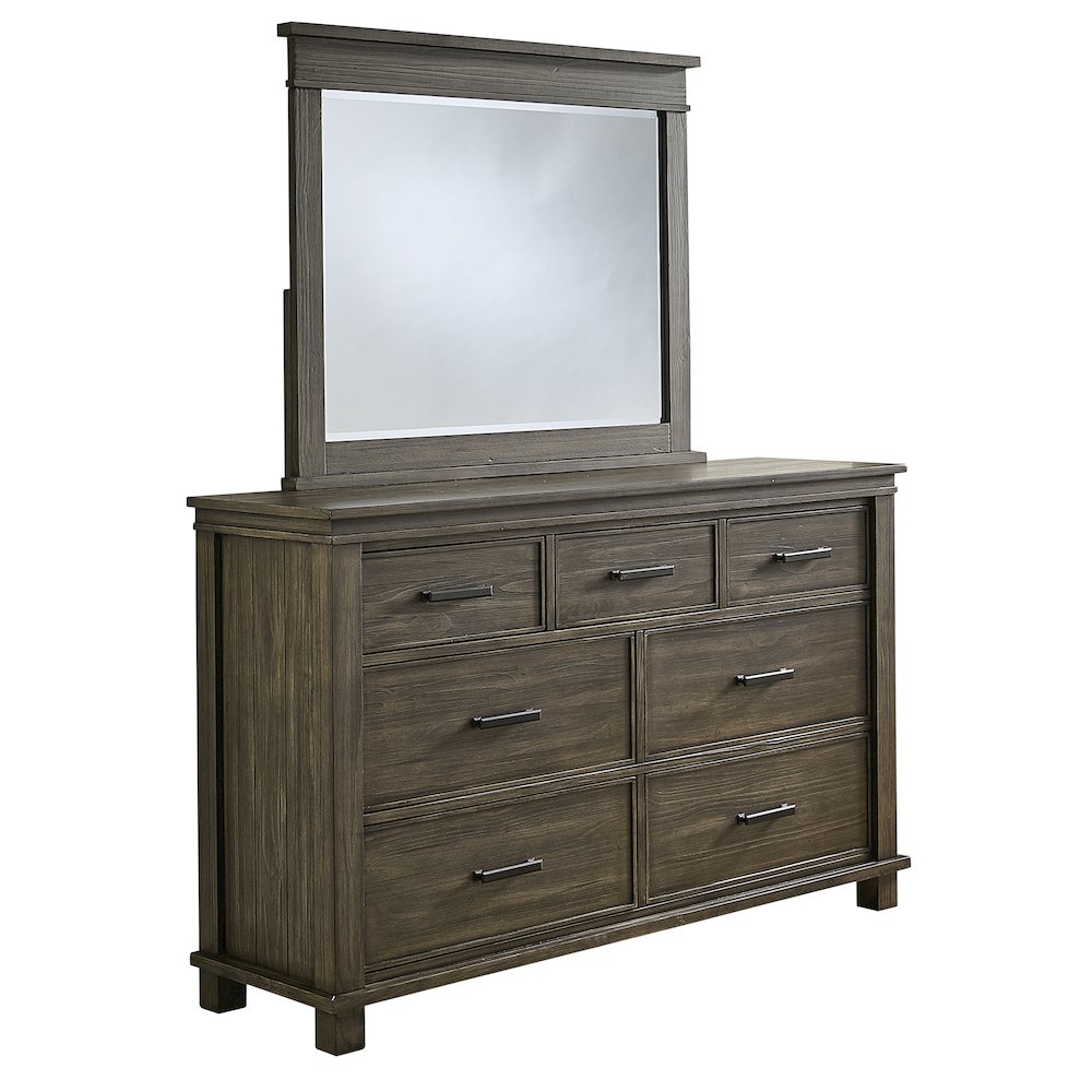 Glacier Point Dresser & Mirror, Graystone Finish