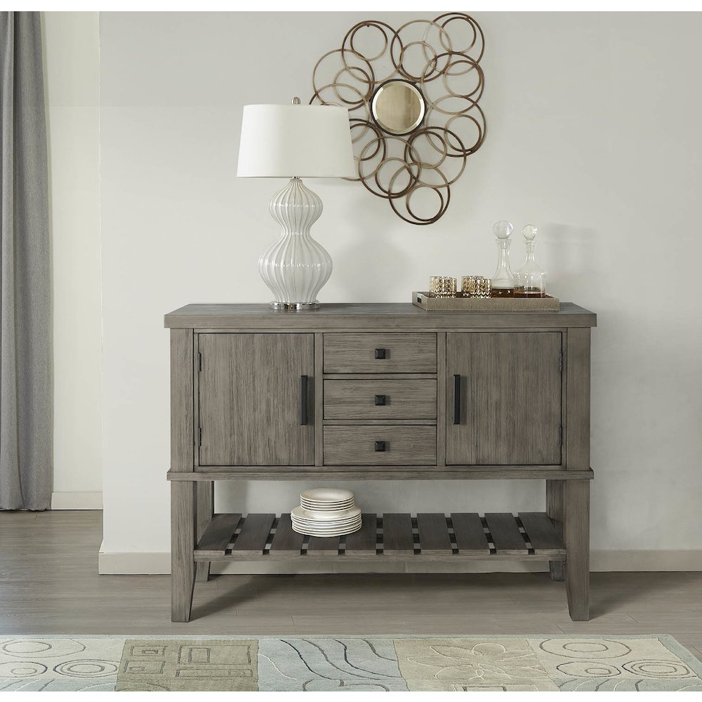 Huron Server, Distressed Grey Finish