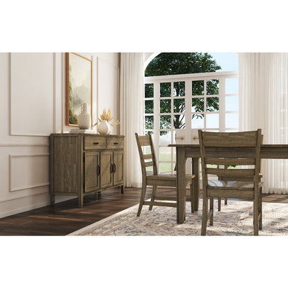 Leucadia Ladderback Side Chair with Wood Seat (2 pack), Toasted Java