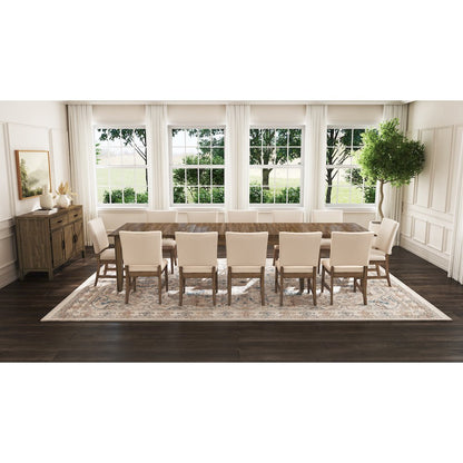 Leucadia 61.25"-133.25" Three-Leaf Extension Table, Toasted Java