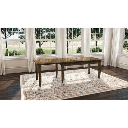 Leucadia 61.25"-133.25" Three-Leaf Extension Table, Toasted Java