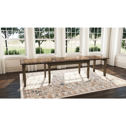 Leucadia 61.25"-133.25" Three-Leaf Extension Table, Toasted Java