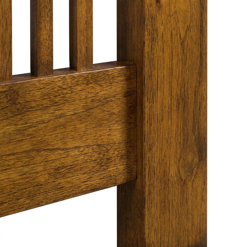 Mission-Style Queen Slat Bed in Harvest Finish with Mindi Wood