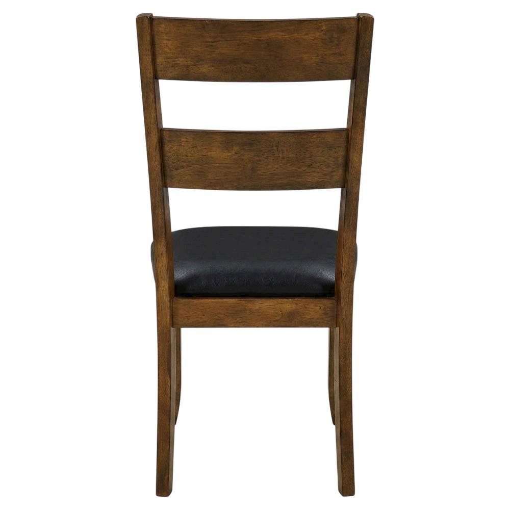 Rustic Whiskey Ladderback Side Chairs with Upholstered Seats (2 Pack)