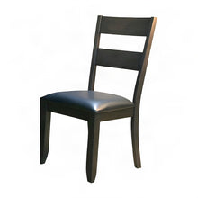 Solid Rubberwood Ladderback Dining Chairs, Upholstered Seat, Set of 2, Warm Gray