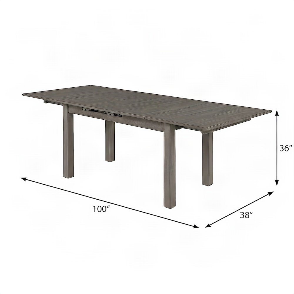 Solid Rubberwood Extendable Dining Table, Butterfly Leaves, Seats 10, Warm Gray