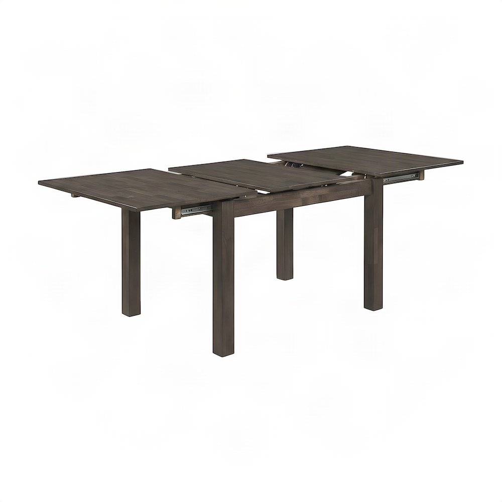 Solid Rubberwood Extendable Dining Table, Butterfly Leaves, Seats 10, Warm Gray