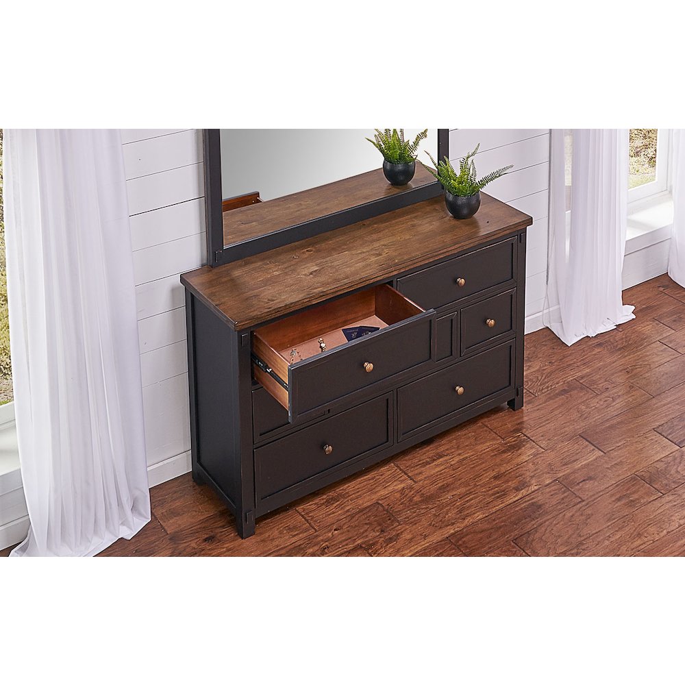 Stormy Ridge Dresser & Mirror, Chicory / Black