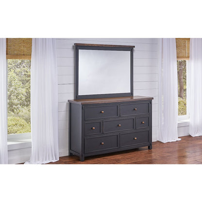 Stormy Ridge Dresser & Mirror, Chicory / Black