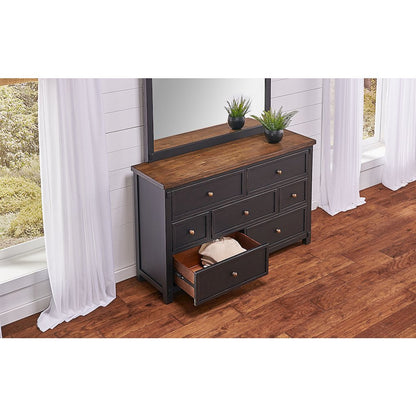 Stormy Ridge Dresser & Mirror, Chicory / Black