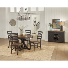 48" - 63" Oval Extending Dining Table with (1) 15" Table Leaf, Chicory / Black