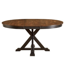 48" - 63" Oval Extending Dining Table with (1) 15" Table Leaf, Chicory / Black