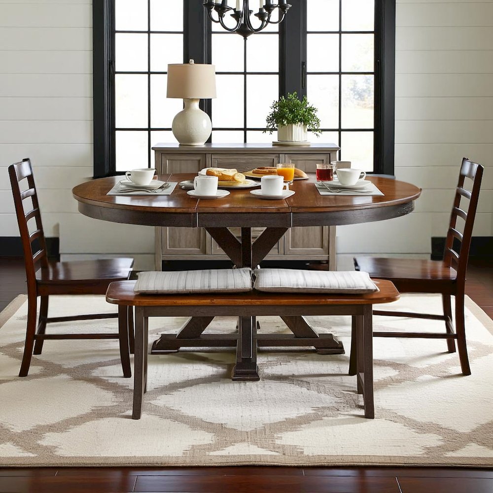 Black Oval Transformer Table, Round Extendable Dining Table for Kitchens