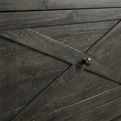 Charcoal Rustic Storage Bed with Integrated Bench and Solid Pine Construction