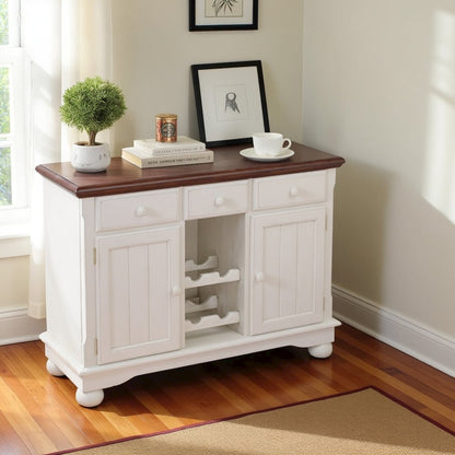Buttermilk Farmhouse Coffee Bar, Wine Cabinet with Storage and Drawers