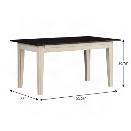 Solid Rubberwood Extendable Dining Table, Storing Leaves, Seats 12, Cocoa Bean