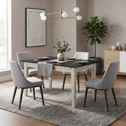 Solid Rubberwood Extendable Dining Table, Storing Leaves, Seats 12, Cocoa Bean