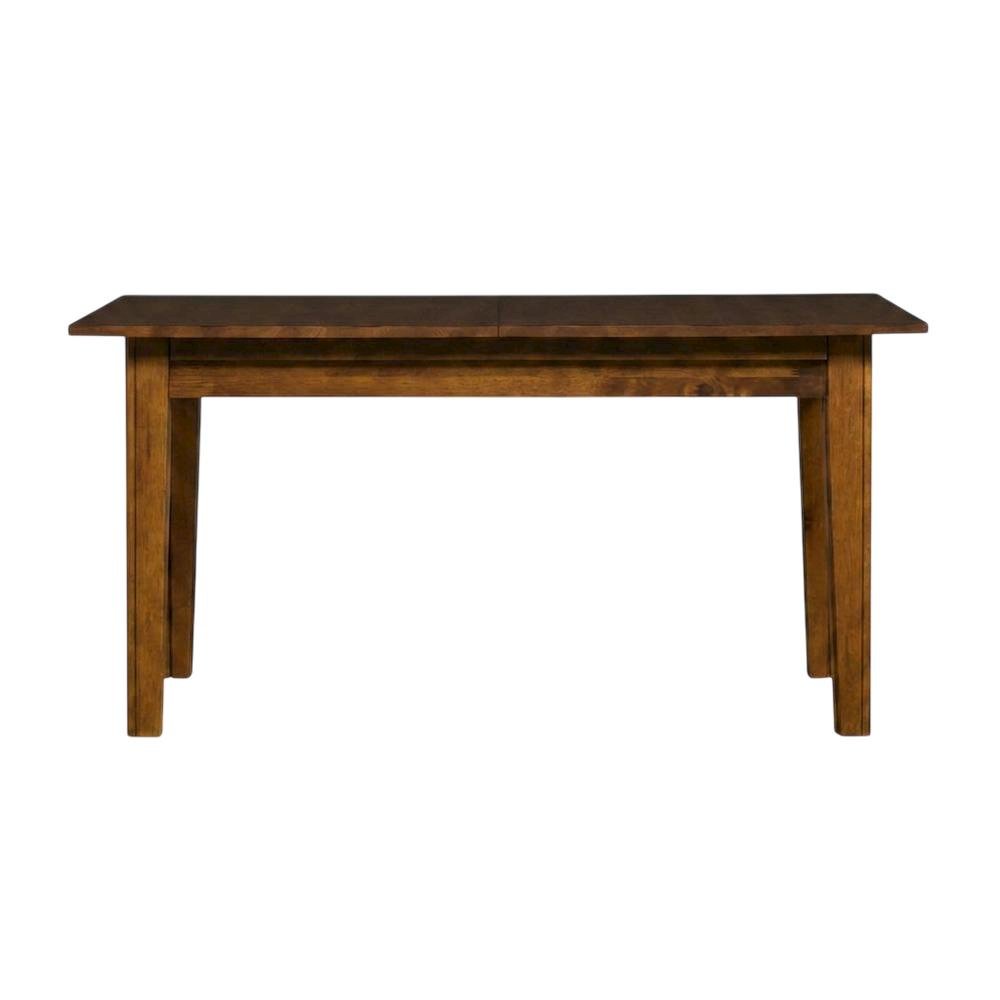Rustic Amber Rectangle Dining Table with Distressed Finish and Adjustable Length