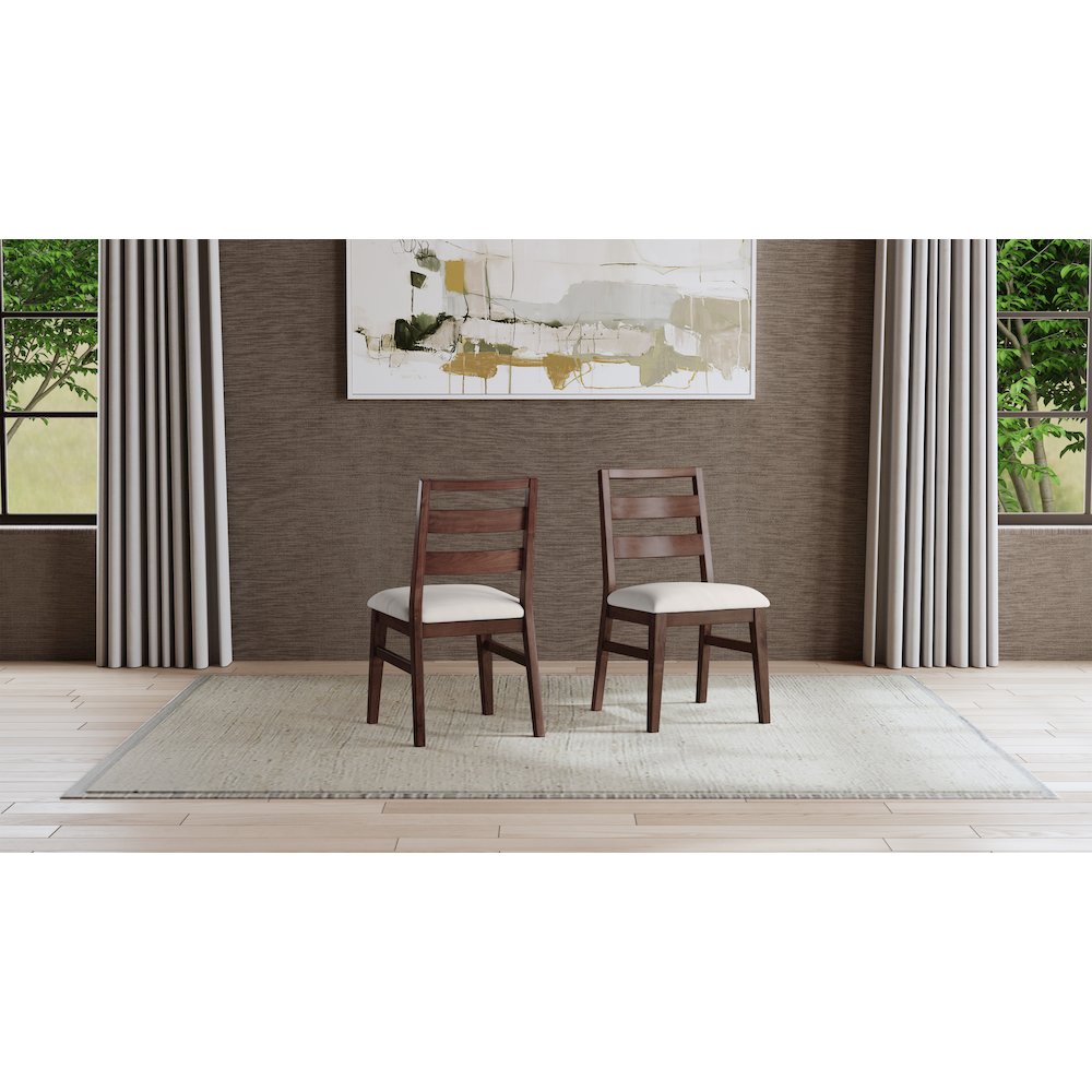 Voss Ladderback Upholstered Side Chair (2 pack), Sable