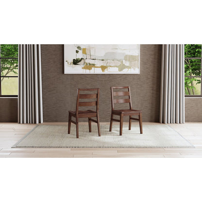 Voss Ladderback Chair with Wood Seat (2 pack), Sable
