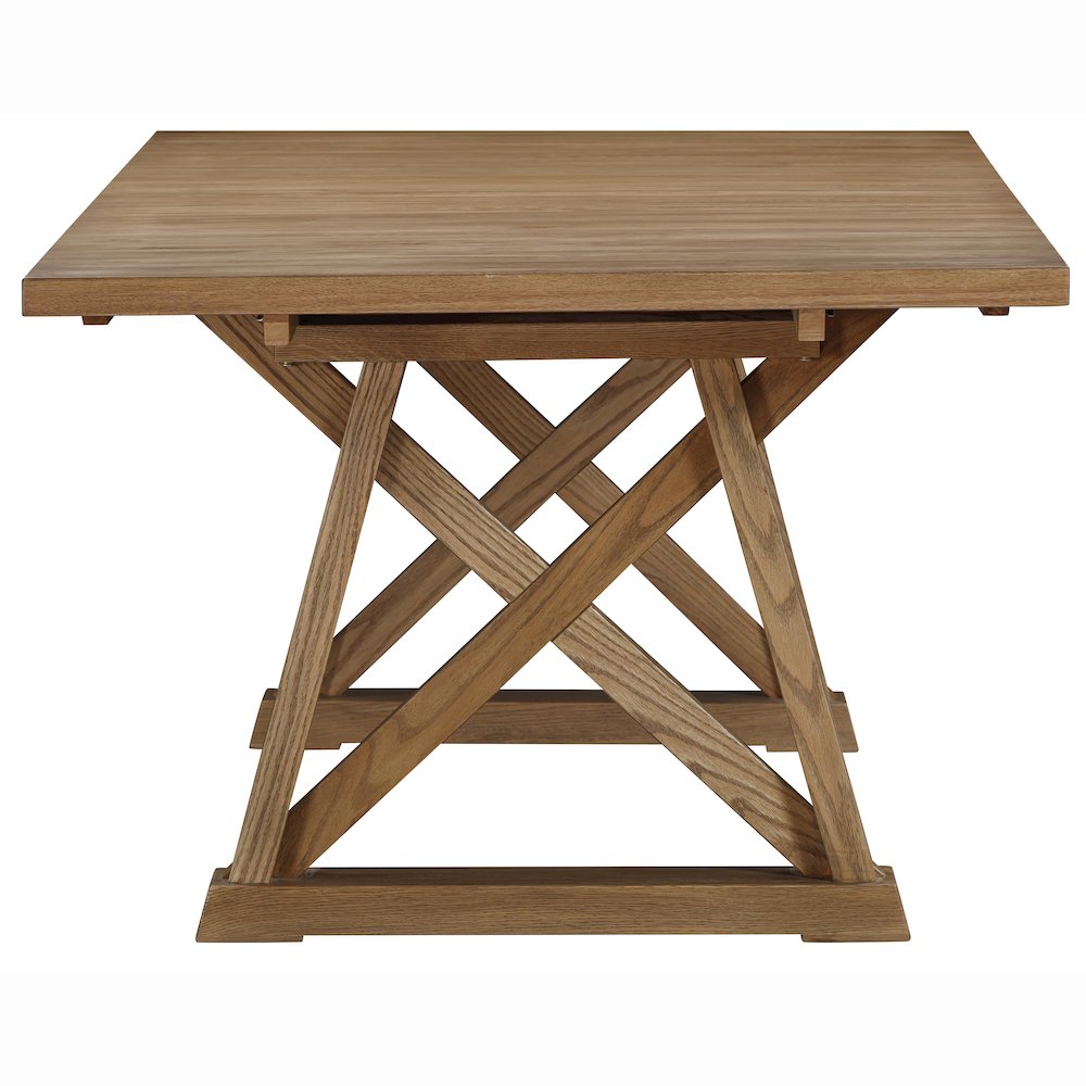 Weston Trestle Table with (1) 18" Sefl-Storing Leaf, Acorn