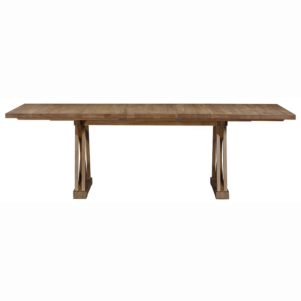 Weston Trestle Table with (1) 18" Sefl-Storing Leaf, Acorn
