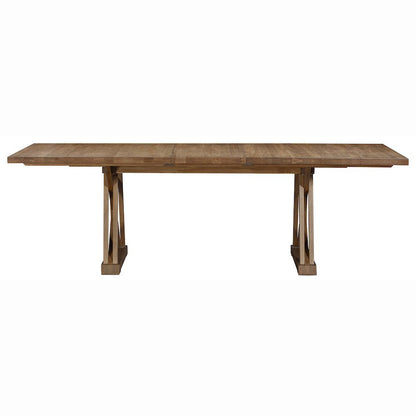 Weston Trestle Table with (1) 18" Sefl-Storing Leaf, Acorn