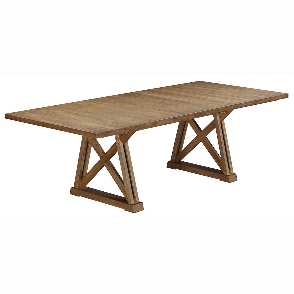 Weston Trestle Table with (1) 18" Sefl-Storing Leaf, Acorn
