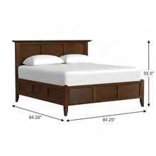 Solid Mahogany King Storage Bed Frame with Headboard and Drawers, Cherry Brown