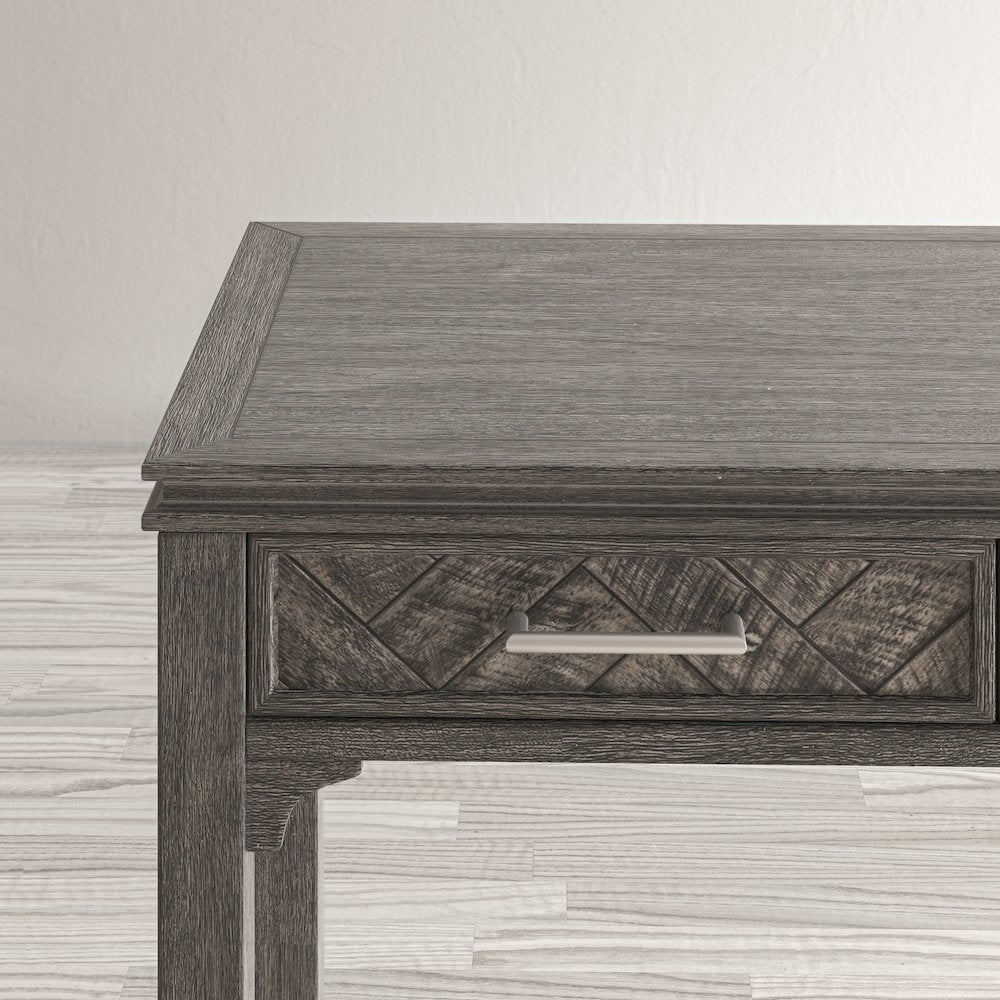 Gramercy Mid-Century Modern Chevron Three Drawer USB Charging Desk