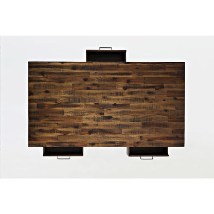 Cannon Valley Distressed Industrial Three Drawer 48" Coffee Table