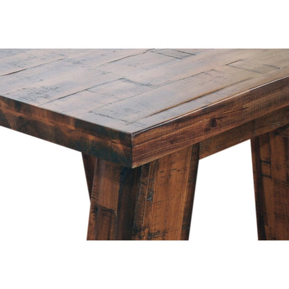 Cannon Valley Rustic Distressed Industrial Trestle End Table