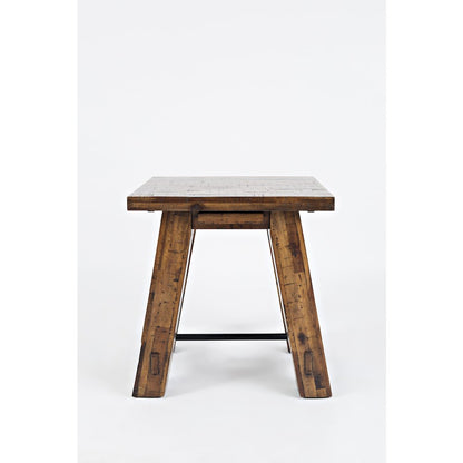 Cannon Valley Rustic Distressed Industrial Trestle End Table
