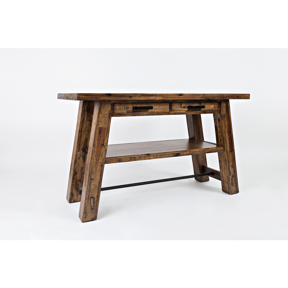 Cannon Valley Distressed Industrial Trestle 50" Sofa Table