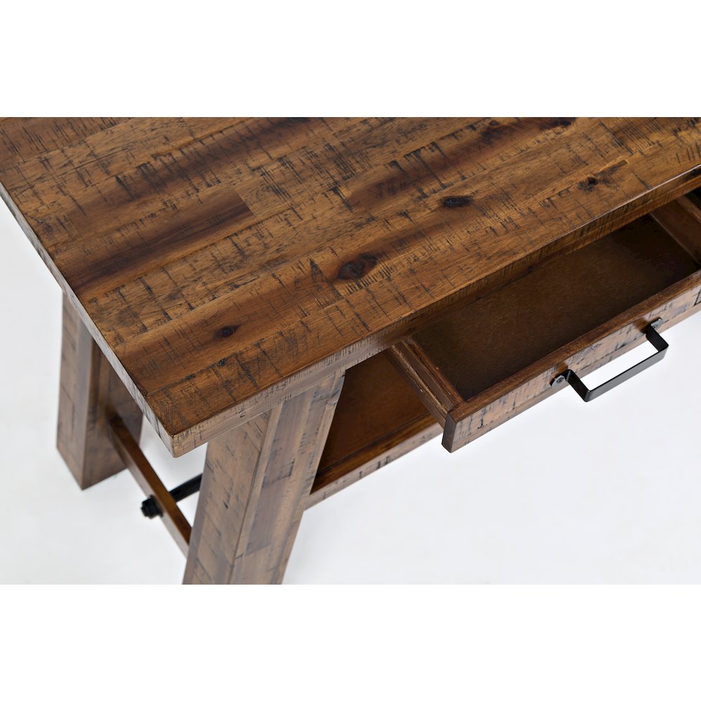Cannon Valley Distressed Industrial Trestle 50" Sofa Table