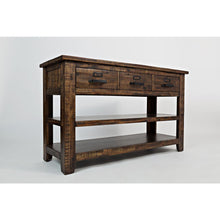 50-Inch Gray Sofa Table with Distressed Industrial Design, Acacia Construction