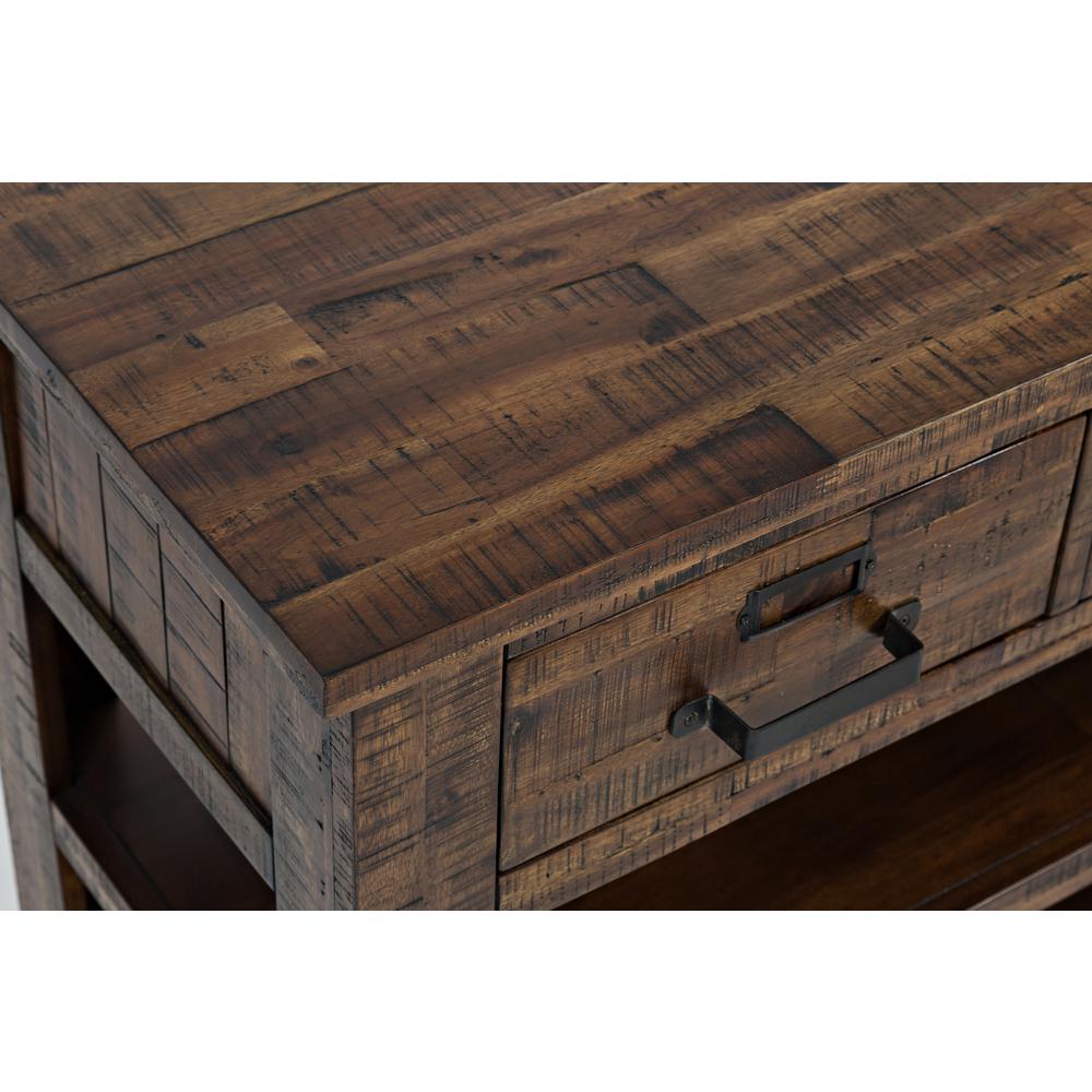 50-Inch Gray Sofa Table with Distressed Industrial Design, Acacia Construction