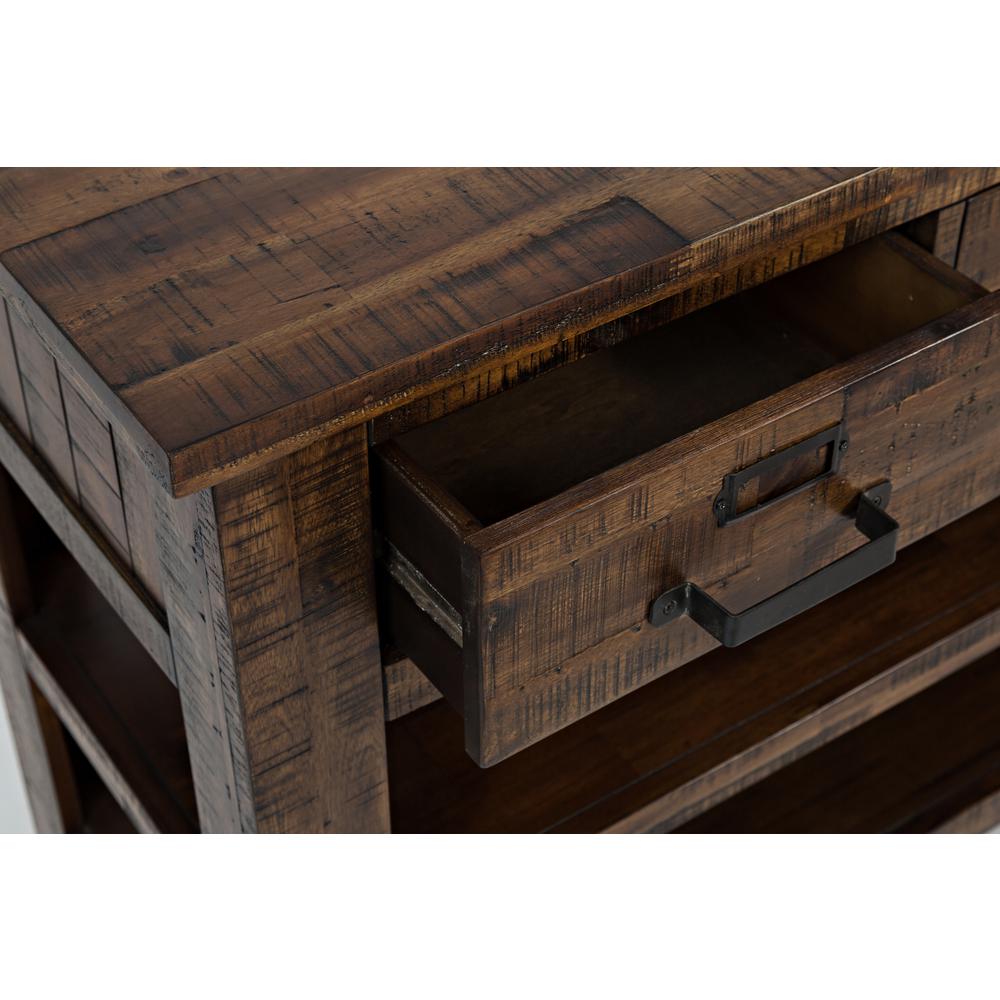 50-Inch Gray Sofa Table with Distressed Industrial Design, Acacia Construction