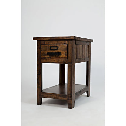 Cannon Valley Distressed Industrial One Drawer Chairside Table